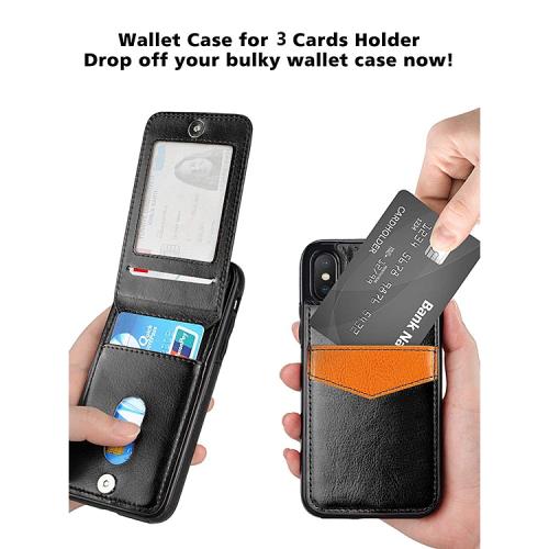 適用iPhone16ProMax手機殼12翻蓋卡包13pro蘋果16皮套15P全包卡套13防摔11商務15保護套SE2插卡14pro新款XS