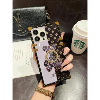 潮牌小眾iPhone15promax蘋果14手機殼16輕奢風13防摔指環支架個性12適用於11創意時尚高階感Xs女新款保護套8p