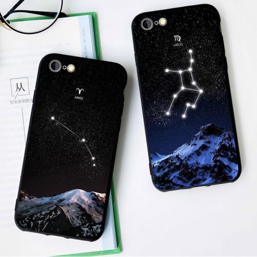 白羊座 處女座手機殼適用13蘋果XSMAX磨砂iphone11軟殼12PRO星座8