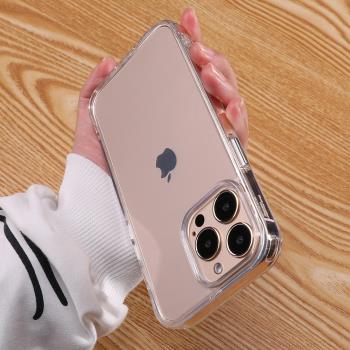 適用蘋果14手機殼13矽膠11防摔pro加高邊框大孔max鏡頭簡約新款iPhone13透明12promax電鍍按鍵創意亞克力硬殼