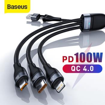 Baseus 3 in 1 USB C Cable for iPhone 12 Pro 11 Charger Cable