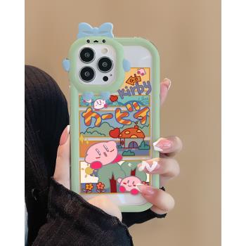 卡比適用蘋果13手機殼新款iphone14可愛卡通13promax透明12小怪獸11矽膠軟殼xr防摔Xmaxs高階8plus情侶7p女生