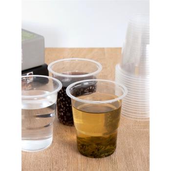 杯子一次性塑料杯透明杯口杯航空杯水杯茶杯加厚家用防燙透明聚會