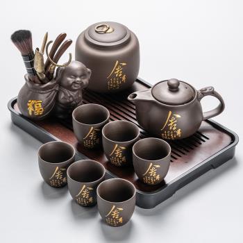 輕奢高檔紫砂茶具套裝家用客廳功夫茶杯壺沖泡茶器一套茶盤茶道
