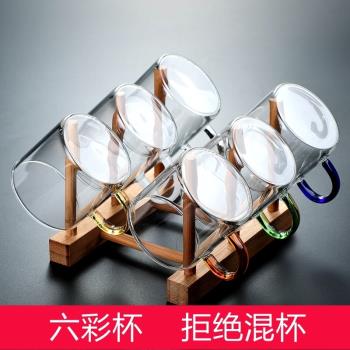 透明帶把功夫茶具品茗杯手工玻璃