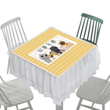 方桌桌布正方形臺布家用四方簡約餐桌布八仙桌麻將桌蓋布防水布藝