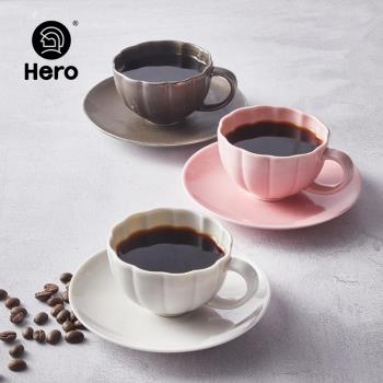 Hero花顏咖啡杯碟陶瓷咖啡杯套裝歐式簡約輕奢咖啡杯家用茶杯水杯
