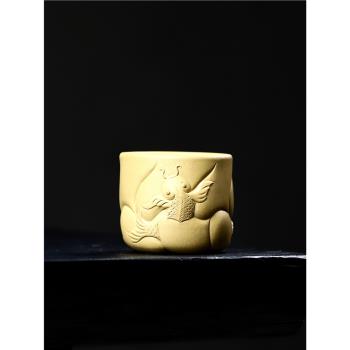 紫砂魚化龍主人杯高階茶器茶具宜興精品手工茶杯喝茶品茗杯禮盒裝