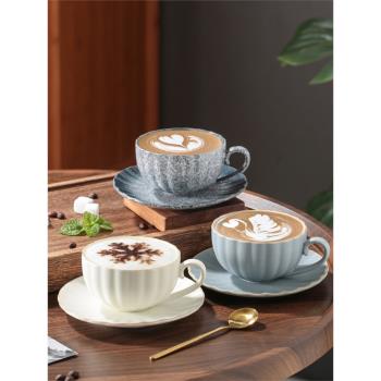 日式復古咖啡杯碟套裝創意簡約陶瓷拉花杯子家用高檔精致下午茶杯