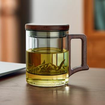 憶壺茶耐高溫玻璃泡茶杯茶水分離水杯男士辦公室個人日式過濾杯子