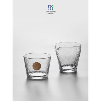 東洋佐佐木水波紋小品茗杯日本進口透明玻璃公道杯家用分茶器公杯