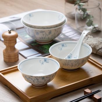景德鎮青花瓷碗盤勺餐具湯麵碗中式簡約家用飯碗單個釉下彩陶瓷碗