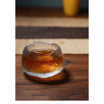 高階功夫茶具原礦水晶花苞茶杯李子柒升級版品杯原石手工品杯禮盒