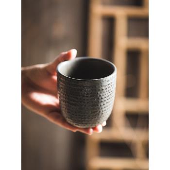 懷舊浮雕點點馬克杯日式復古陶瓷茶杯水杯意式濃縮咖啡杯奶牛杯