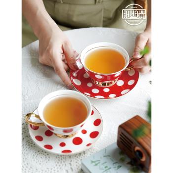 高檔咖啡杯碟套裝英式下午茶杯家用骨瓷杯子歐式奢華小精致咖啡杯