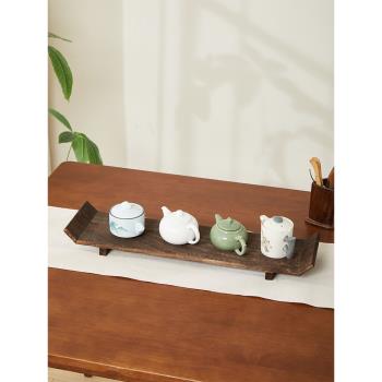 實木茶杯架茶盤壺承長杯托桌面置物展示架博古架茶托盤茶具收納架