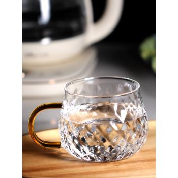 簡約高硼硅玻璃水杯無鉛防爆牛奶杯耐高溫家用花茶杯馬克杯早餐杯