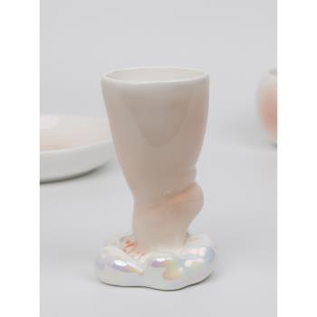 景德鎮yan柏路云朵腳腳杯子設計小眾陶瓷茶杯酒杯奶杯咖啡杯禮物