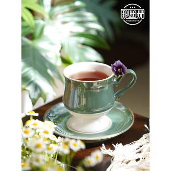 英式下午茶杯咖啡杯高檔精致復古陶瓷杯高級感杯碟套裝輕奢馬克杯