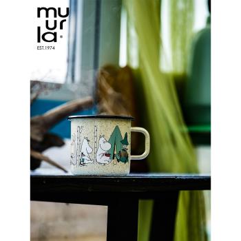 芬蘭muurla搪瓷杯moomin姆明在野營800ml大容量家用大號馬克杯