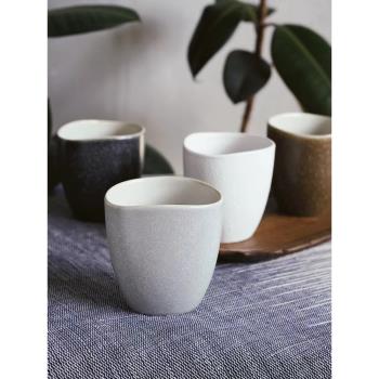 暗藏溫柔的石頭。釉下彩侘寂風精品日式手工茶杯套裝家用陶瓷水杯