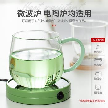 過濾玻璃杯家用茶水分離泡茶杯帶蓋男女透明帶把耐高溫花茶水杯子
