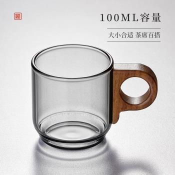 玻璃茶杯耐高溫品茗杯家用主人杯喝水杯子個人專用小茶杯喝茶茶具