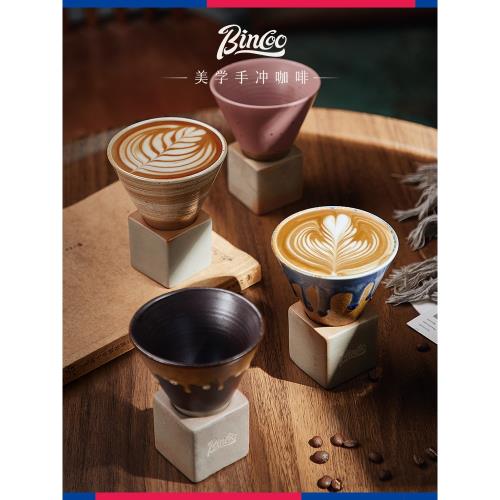 Bincoo星系創意咖啡杯子日式復古粗陶拿鐵拉花杯陶瓷茶杯馬克杯