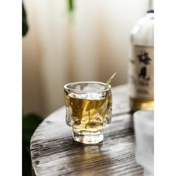 東榮日式家用玻璃品茗杯小酒杯茶盞簡約主人杯功夫茶具威士忌酒杯