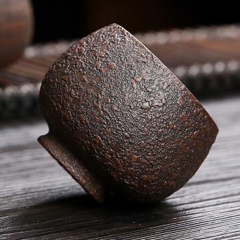 紫陶茶杯主人杯茶具單杯陶瓷功夫品茗杯家用茶盞復古高階日式杯子