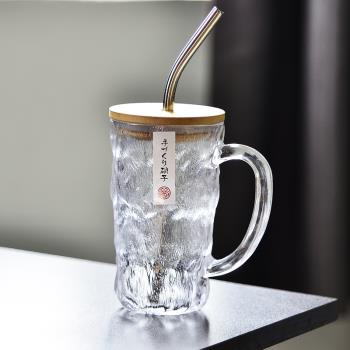 冰川女生家用飲料吸管蓋玻璃水杯