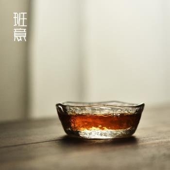 日式手工初雪品茗杯 小雪茶杯 耐熱玻璃茶道杯