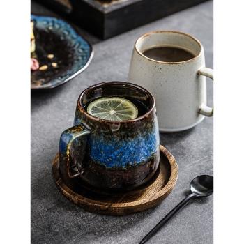日式創意復古陶瓷杯子辦公室泡茶杯水杯家用馬克杯大容量咖啡杯