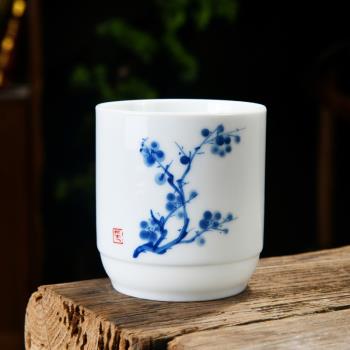 陶瓷羊脂玉手繪單杯大容量大號主人杯品茗杯功夫茶杯日式輕奢茶具