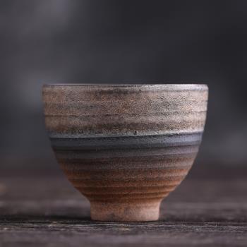 手工陶瓷小號茶杯 新中式陶瓷功夫茶具主人杯復古窯變鐵釉品茗杯