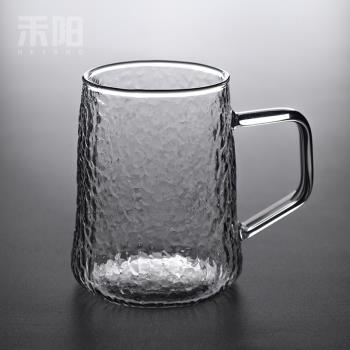禾陽耐熱玻璃錘紋日式透明水杯