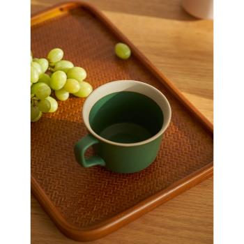 日式復古粗陶創意陶瓷馬克杯小眾設計師簡約咖啡杯子家用水杯茶杯