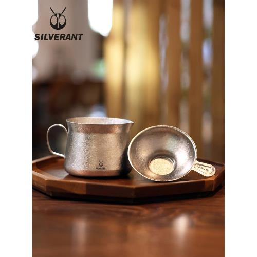 銀蟻純鈦分茶器耐熱防摔公杯功夫茶具配件雙層茶杯鈦金屬公道杯|飲水