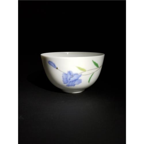 彩繪陶瓷茶杯主人杯花草紋手捏柴燒柴窯老式茶具茶道鎏金