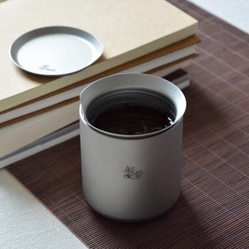 火楓般若單人泡茶杯鈦單人茶杯鈦泡茶器便攜純鈦茶杯辦公室水杯