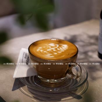 ins網紅餐廳卡布奇諾咖啡杯意式濃縮歐式簡約玻璃茶杯碟冰咖啡杯