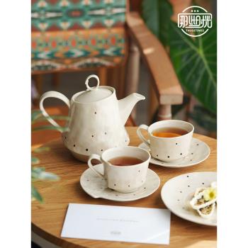 咖啡杯復古陶瓷英式下午茶具咖啡壺套裝精致茶杯 中古咖啡杯套裝