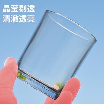 酒店賓館加厚耐熱水杯啤酒杯子漱口杯茶杯鋼化玻璃直身茶杯