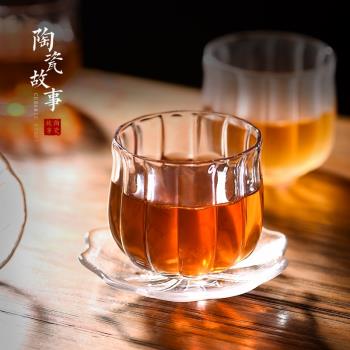 陶瓷故事小茶杯玻璃個人專用茶盞主人杯單杯子日式功夫茶具品茗杯