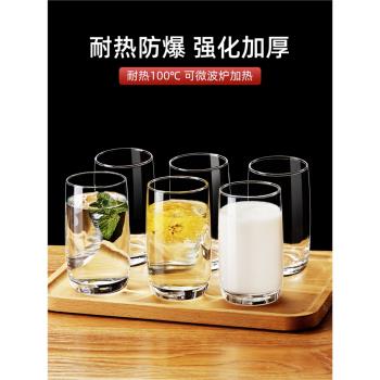 玻璃杯家用套裝待客水杯透明喝水杯子耐熱泡茶杯牛奶果汁杯啤酒杯