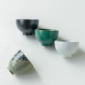 新中式鐵釉窯變品茗杯陶瓷家用黑陶簡約手工小號復古鋦瓷普洱茶杯