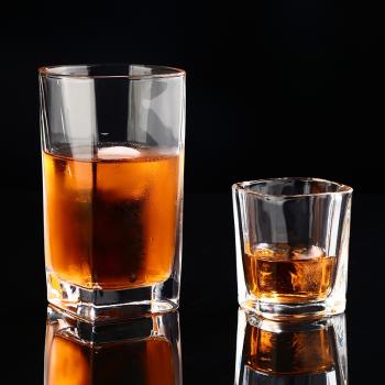 威士忌酒杯啤酒杯家用創意古典杯酒吧酒具烈酒杯八角杯玻璃杯茶杯