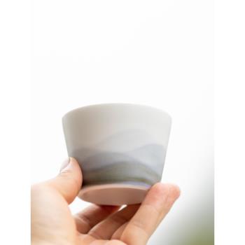 山水間遠山主人杯景德鎮全手工手繪陶瓷茶杯中式水墨風高顏值茶器