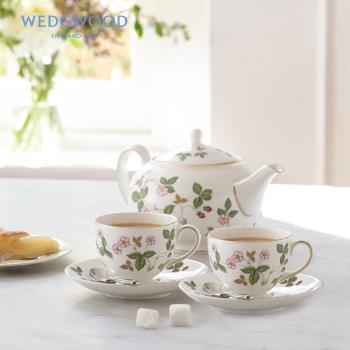 英國Wedgwood Wild Strawberry野草莓1小壺2杯2碟茶具套裝 咖啡杯