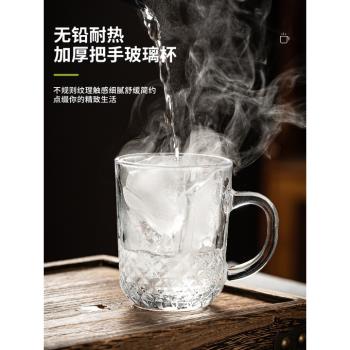 客廳杯子套裝帶把手泡茶杯玻璃杯水杯家用茶杯待客喝水杯子啤酒杯